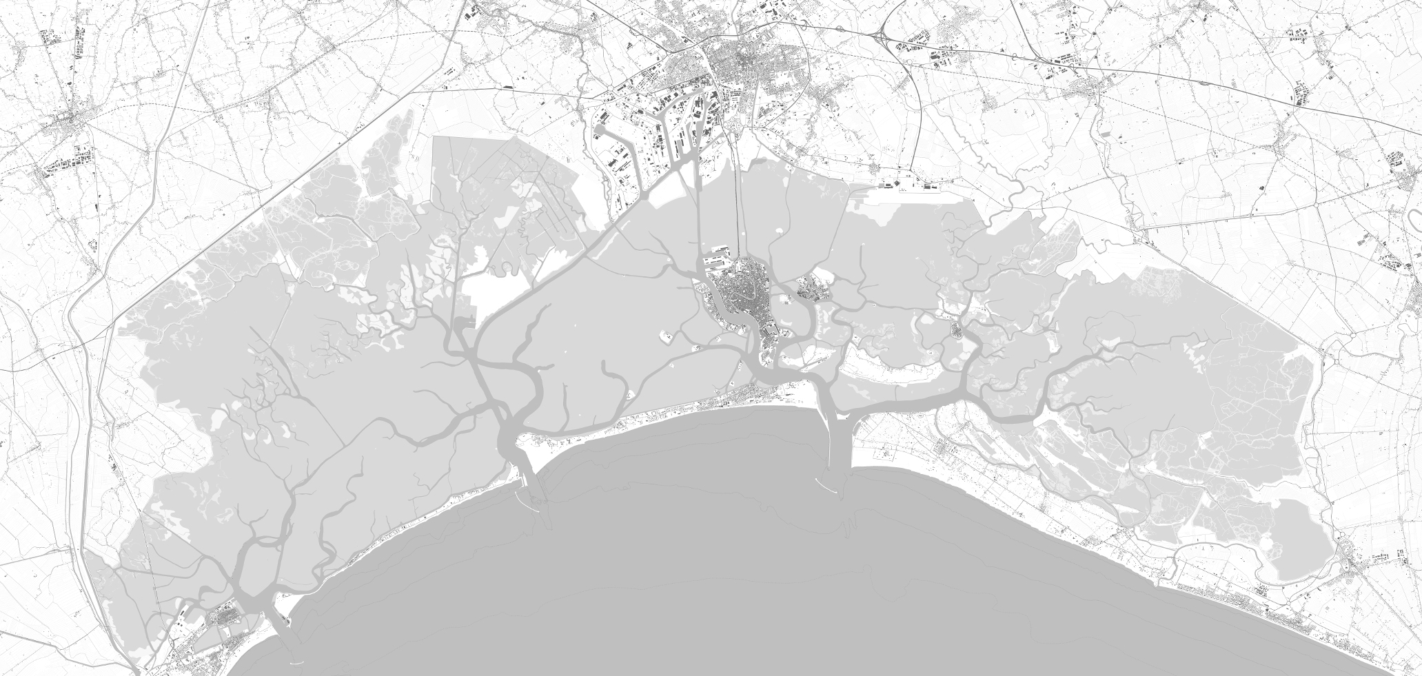 La mappa dell'atlante della Laguna di Venezia